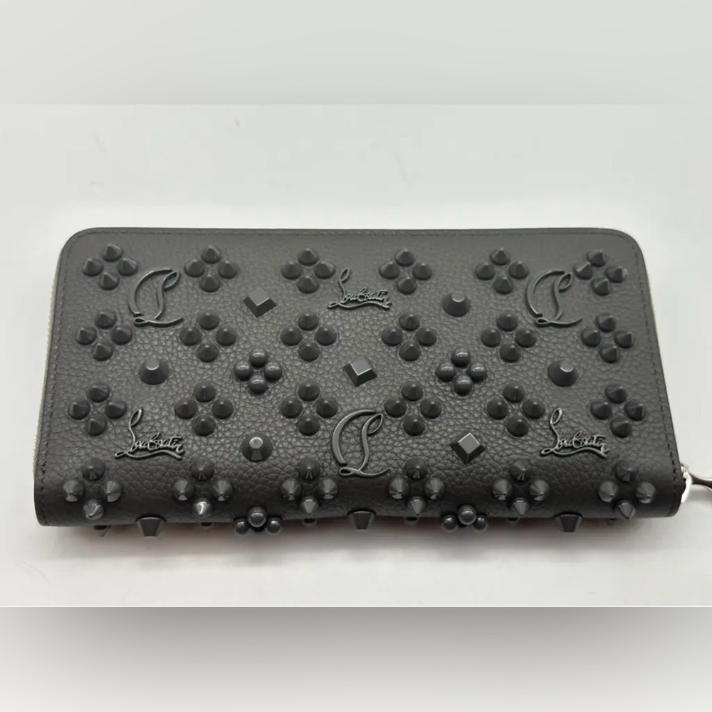 Christian Louboutin Panettone Spiked Wallet in Dark Grey - NWT - Picture 4 of 11
